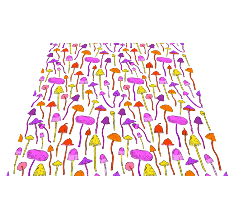 Tapis vinyle salle a manger motif champignons hallucinogènes - TenStickers