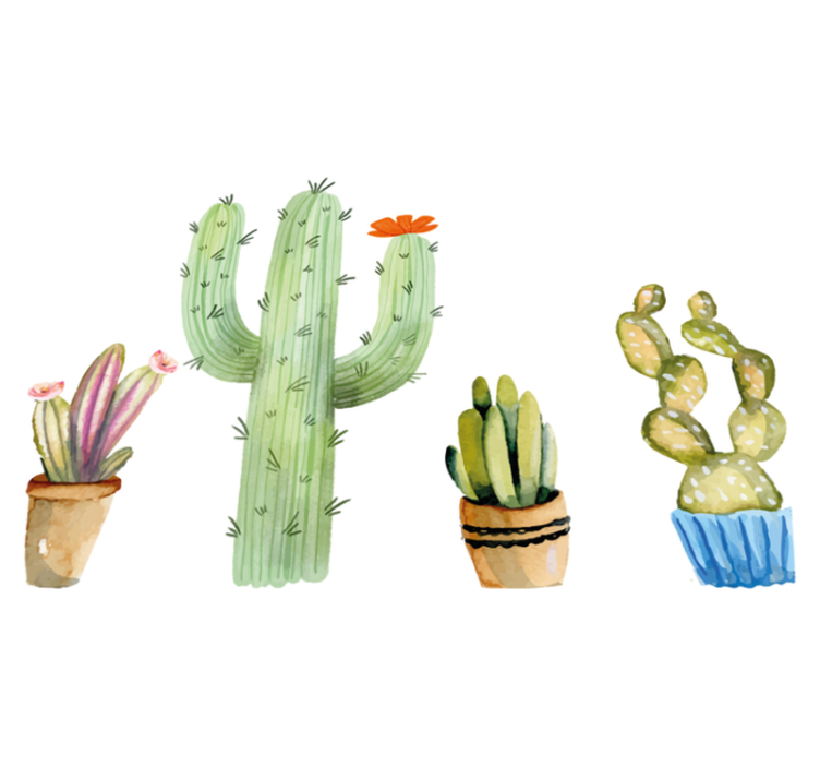 Tapis vinyle salle a manger ensemble de cactus - TenStickers