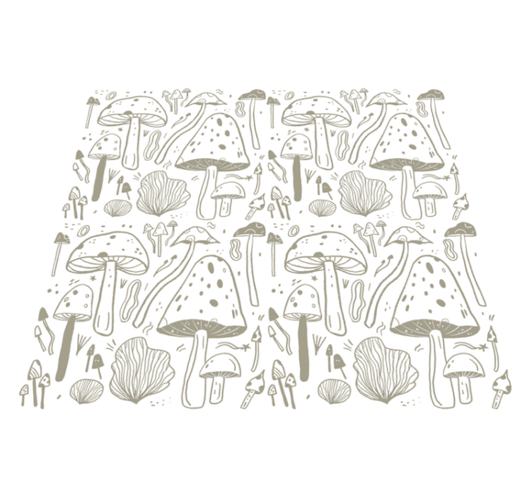 Tapis vinyle salle a manger motif champignons beige - TenStickers