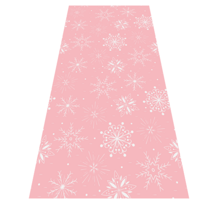 Tapis vinyle noël flocons blancs sur fond rose - TenStickers