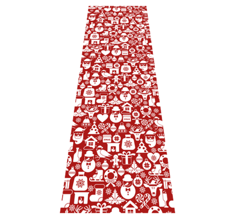 Tapis vinyle noël icônes de noël fond rouge - TenStickers