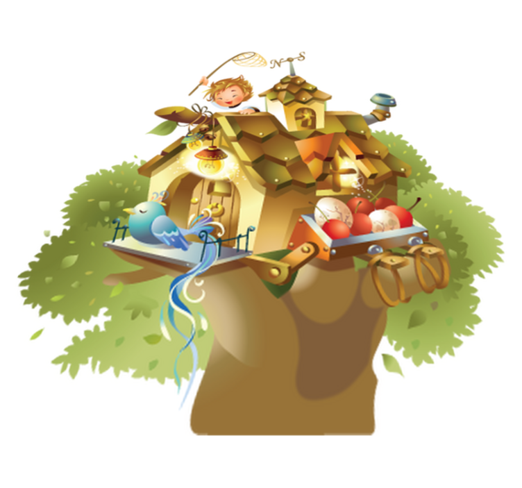 Tapis vinyle jeux illustration maison arbre - TenStickers