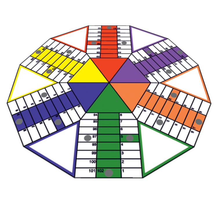 Tapis vinyle jeux plateau de parchis géométrique - TenStickers
