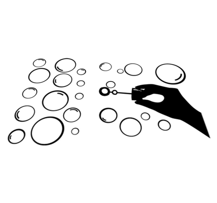 Tapis vinyle jeux silhouette main bulles décoratives - TenStickers