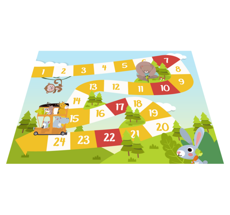 Tapis vinyle jeux animaux de dessins animés - TenStickers