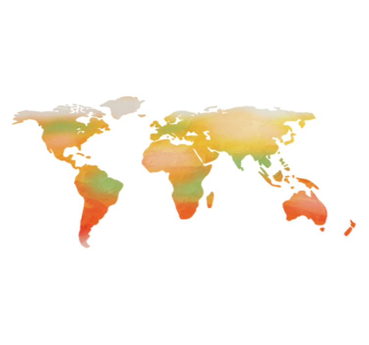 Tapis vinyle carte du monde teintes chaudes - TenStickers