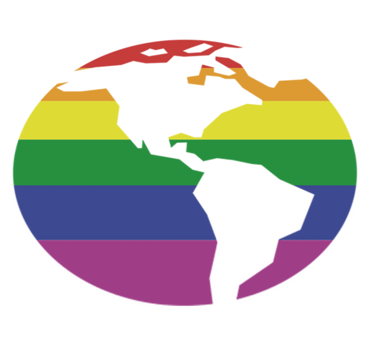Tapis vinyle carte du monde adhésif lgbtq+ - TenStickers