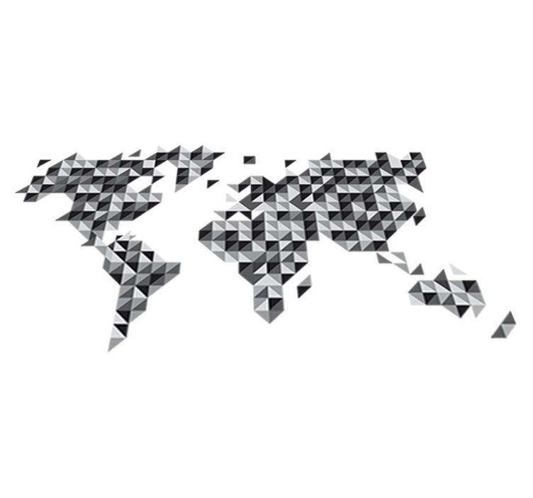 Tapis vinyle carte du monde couleurs grisées - TenStickers