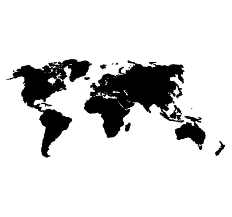 Tapis vinyle carte du monde monochrome - TenStickers