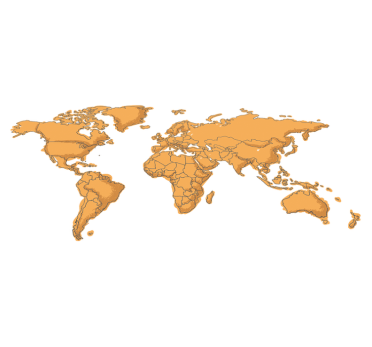 Tapis vinyle carte du monde simples frontières politiques - TenStickers