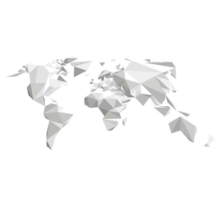 Tapis vinyle carte du monde design origami gris - TenStickers