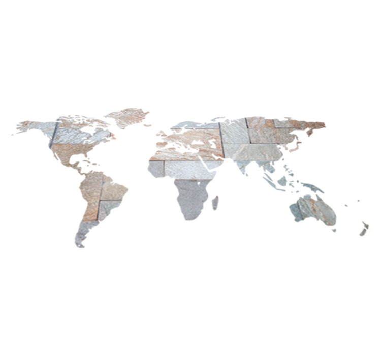Tapis vinyle carte du monde effet marbre gris - TenStickers