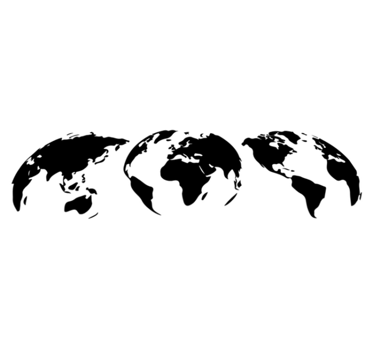 Tapis vinyle carte du monde 3 cartes de continents - TenStickers