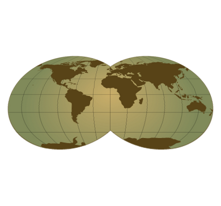 Tapis vinyle carte du monde design sphère verte - TenStickers