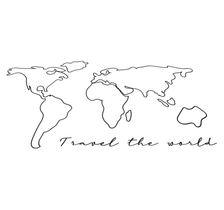 Tapis vinyle carte du monde avec texte voyage - TenStickers