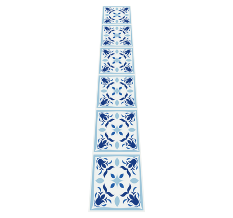 Tapis vinyle cuisine motifs de fleurs portugaises - TenStickers