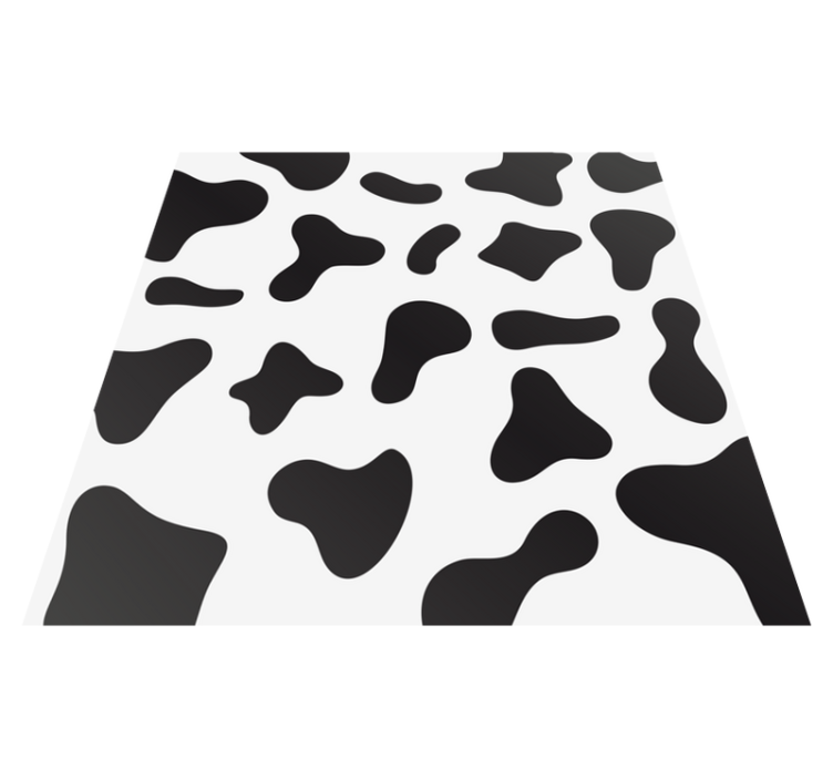 Tapis vinyle noir et blanc imprimé vache - TenStickers