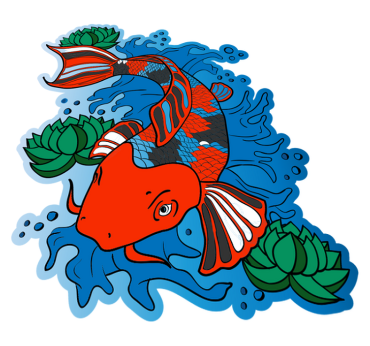 Tapis vinyle animal illustration de poisson koi coloré - TenStickers