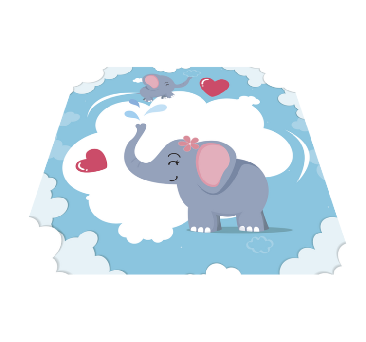 Tapis autocollant bébé coeur et éléphants - TenStickers