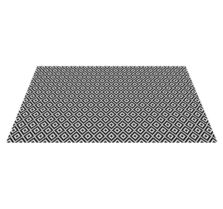 Tapis vinyle salon conception géométrique noir et blanc - TenStickers