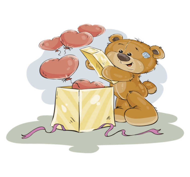 Tapis vinyle pour enfants ours amoureux - TenStickers