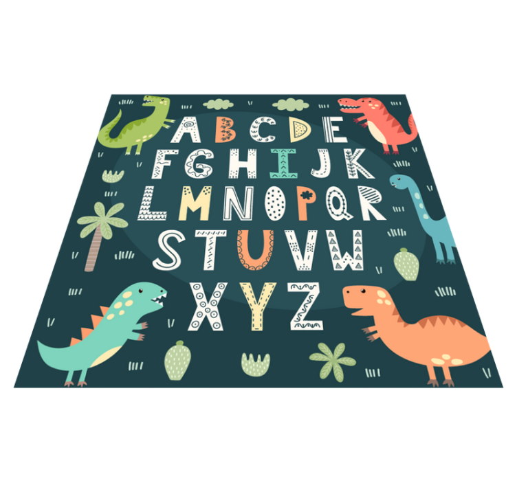 Tapis vinyle dinosaure alphabet - TenStickers