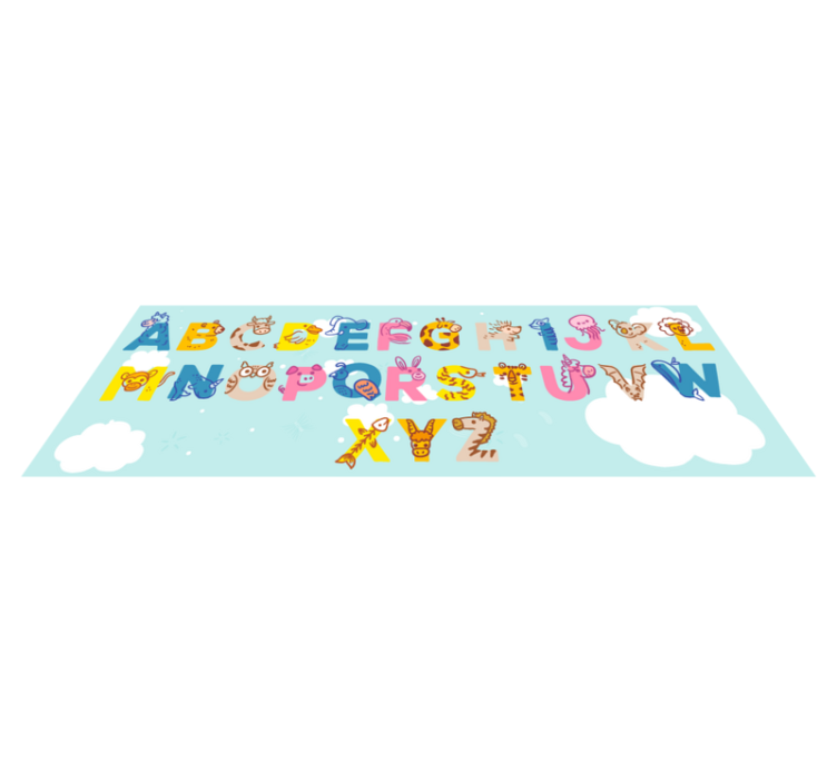 Magnifique tapis d'alphabet en vinyle pour enfants avec des anima - TenStickers
