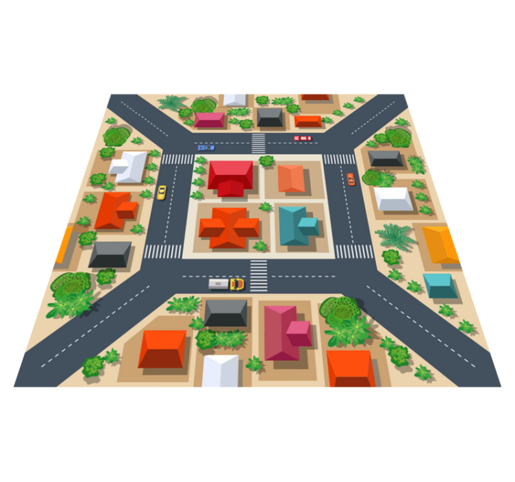 Tapis vinyle enfant routes circuit fantastique - TenStickers