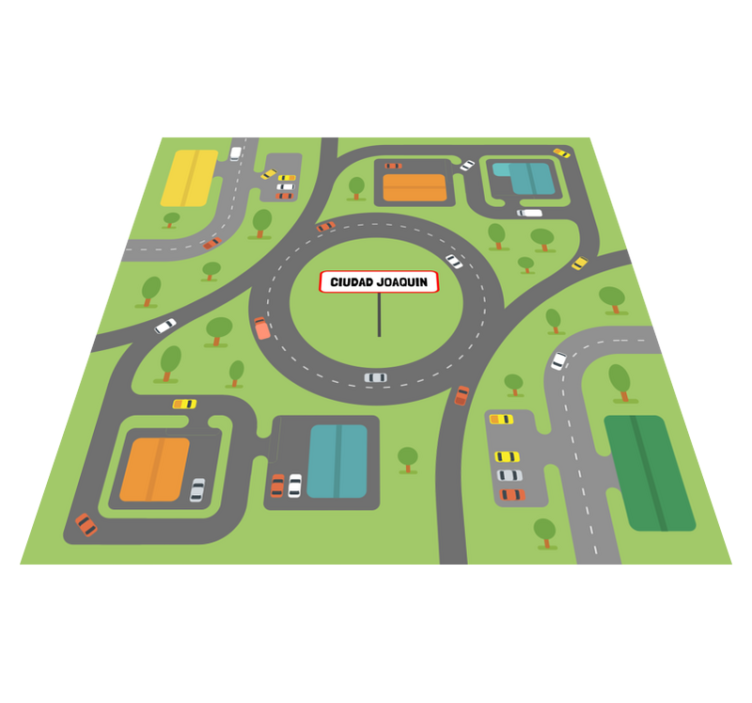 Tapis de ville en vinyle carré avec nom personnalisé - TenStickers