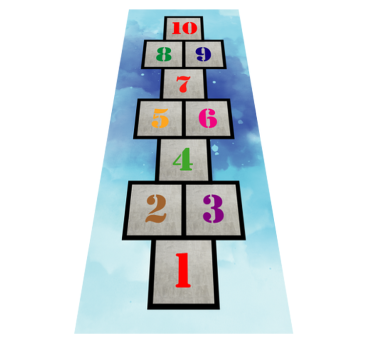 Jeu de tapis vinyle marelle enfance - TenStickers