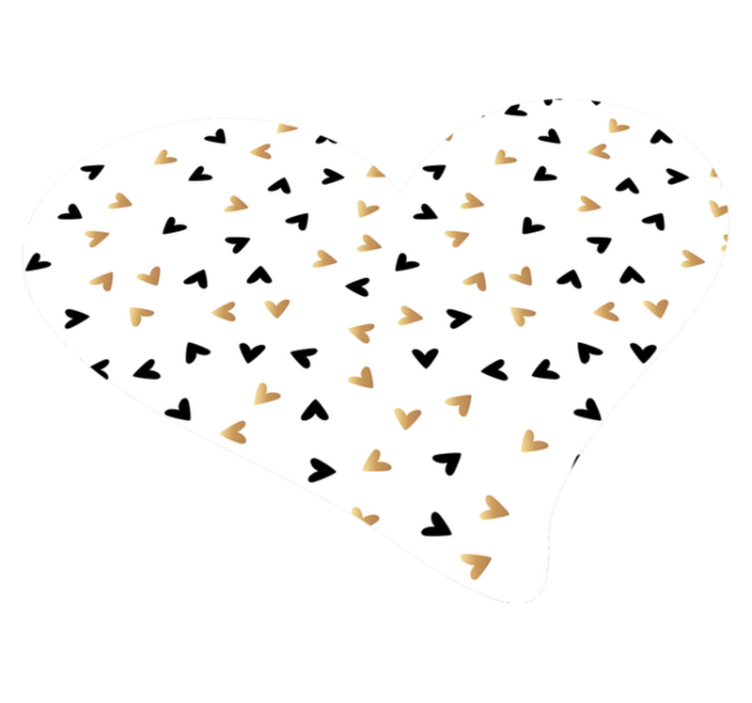 Tapis vinyle minimaliste coeur doré et noir - TenStickers