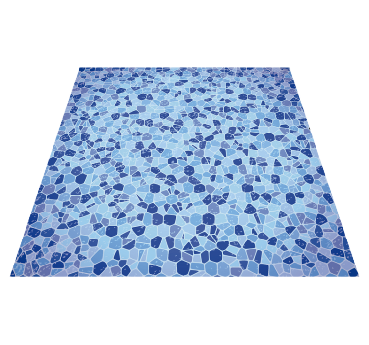 Tapis en vinyle bleu mosaïque - TenStickers