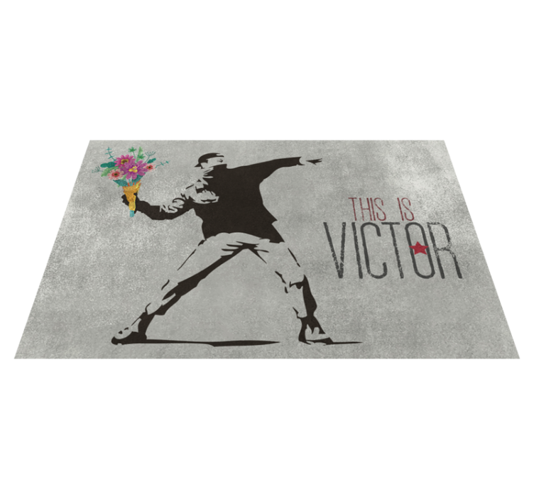 Tapis vinyle avec nom bouquet personnalisé - TenStickers