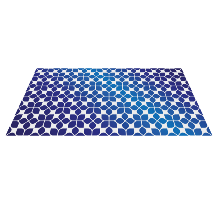 Tapis vinyle mosaïque fleurs bleues - TenStickers