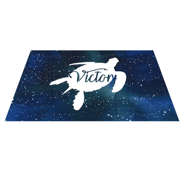 Tapis vinyle tortue galaxie et nom - TenStickers