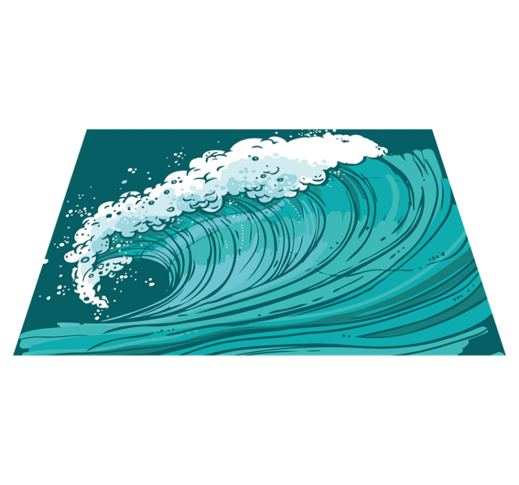 Tapis vinyle nature mouvement des vagues marines - TenStickers