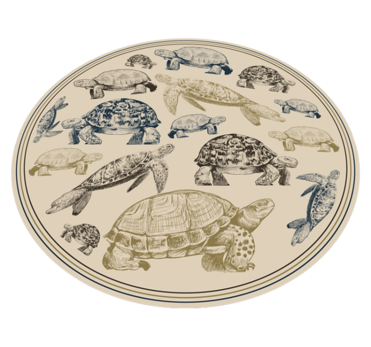 Tapis vinyle animal illustrations de tortue - TenStickers