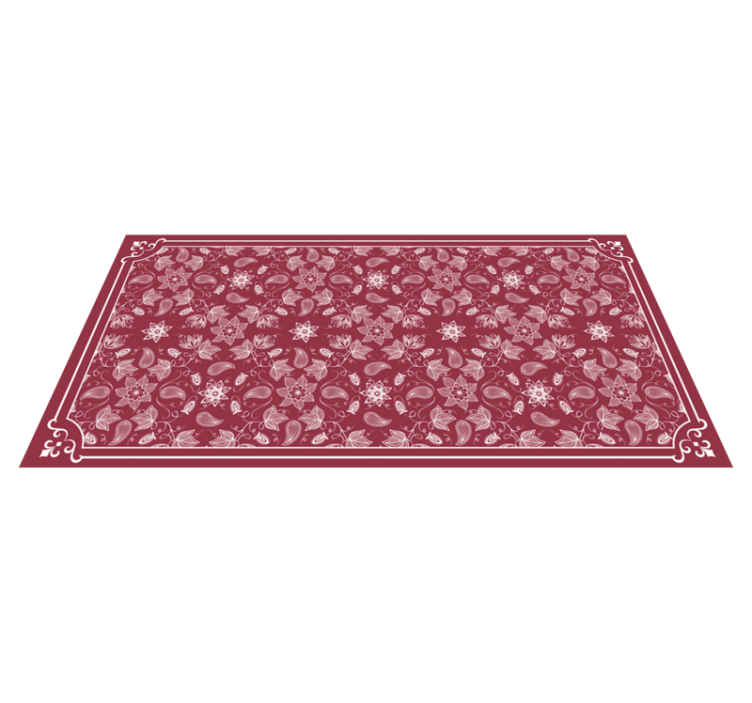 Tapis vinyle rectangulaire Fleurs paisley - TenStickers