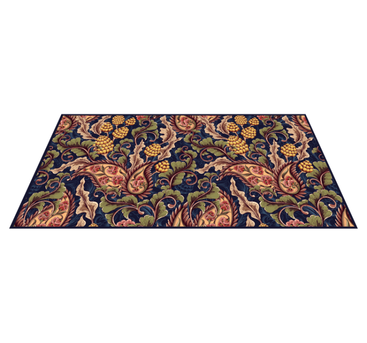 Tapis vinyle Feuilles et motif paisley - TenStickers