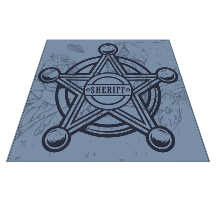 Tapis vinyle jeux emblème de l'insigne du shérif - TenStickers