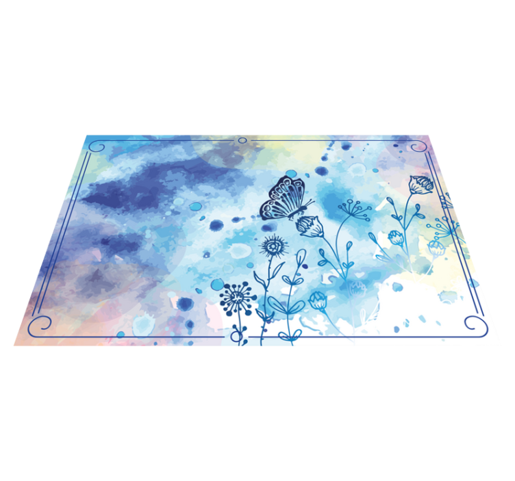 Tapis vinyle fleurs et plantes élégance aquarelle florale - TenStickers