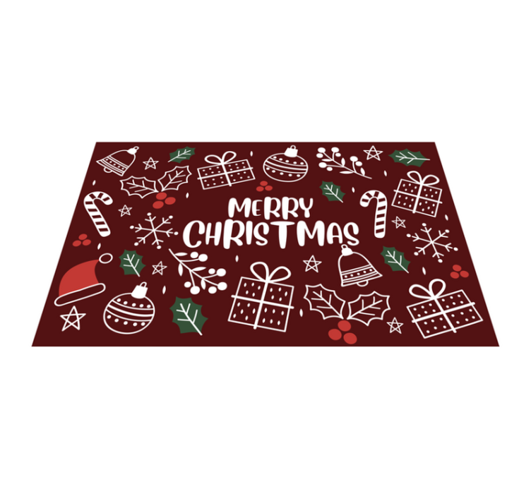 Tapis vinyle noël symboles de vacances festives - TenStickers