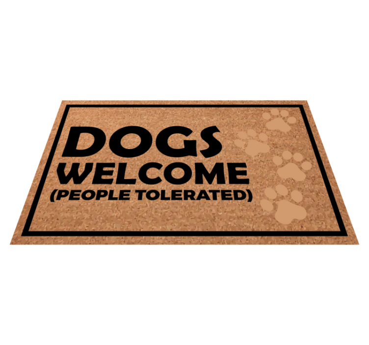 Tapis vinyle citation panneau de bienvenue pour les chiens - TenStickers