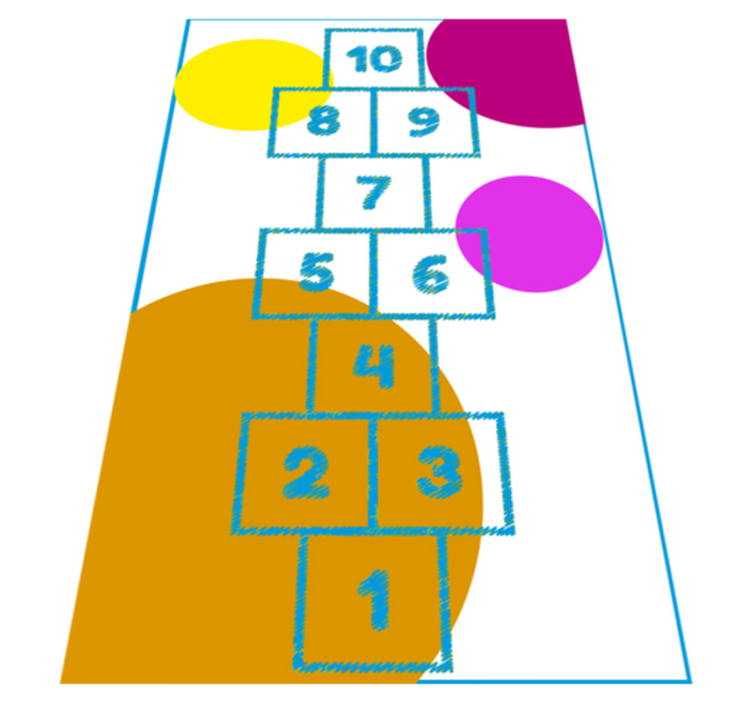 Tapis vinyle jeux graphique de marelle - TenStickers