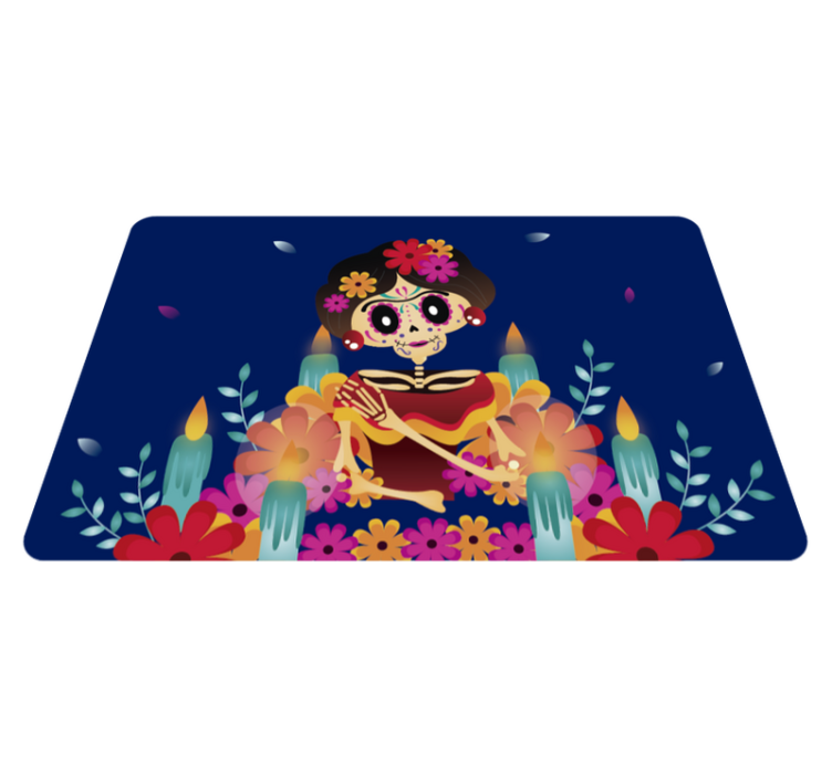 Tapis vinyle halloween squelette festif - TenStickers