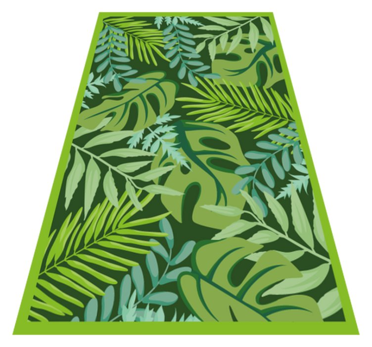 Tapis vinyle fleurs et plantes décor de feuillage tropical - TenStickers