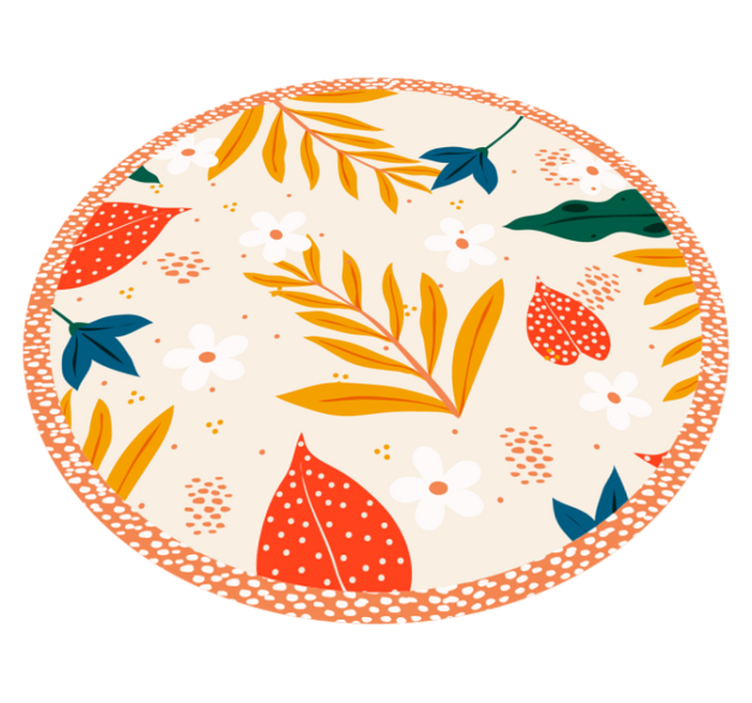 Tapis vinyle fleurs et plantes motif botanique automnal - TenStickers