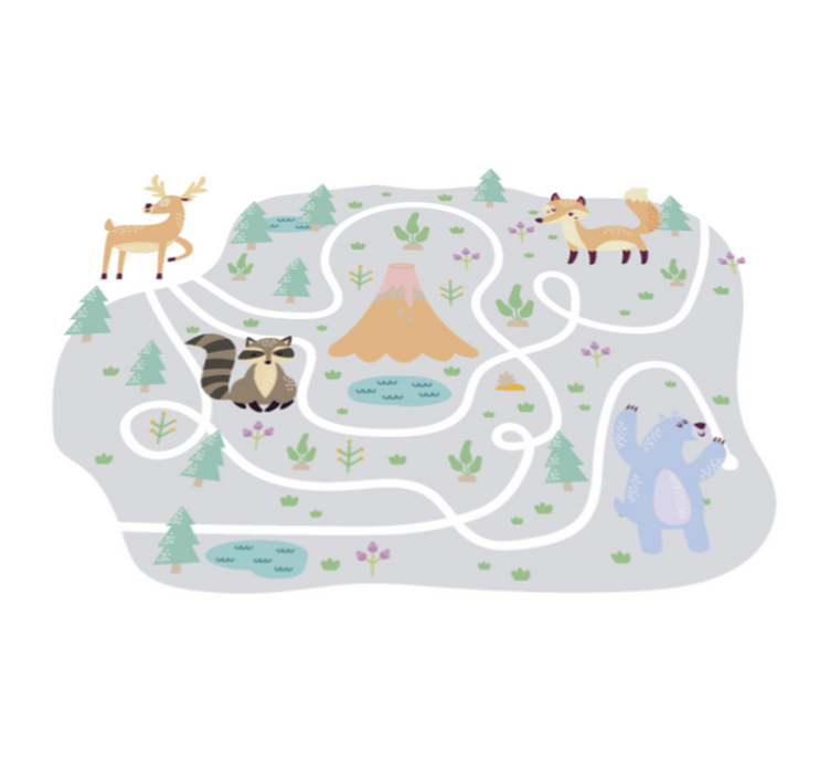 Tapis vinyle jeux chemin forestier ludique - TenStickers