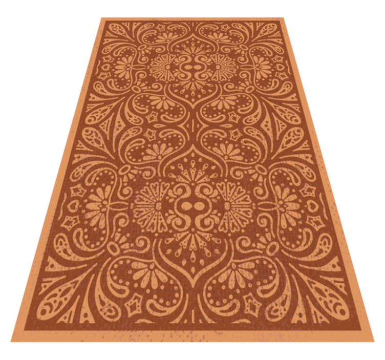 tapis vinyle cuisine Ornements asiatiques en marron - TenStickers
