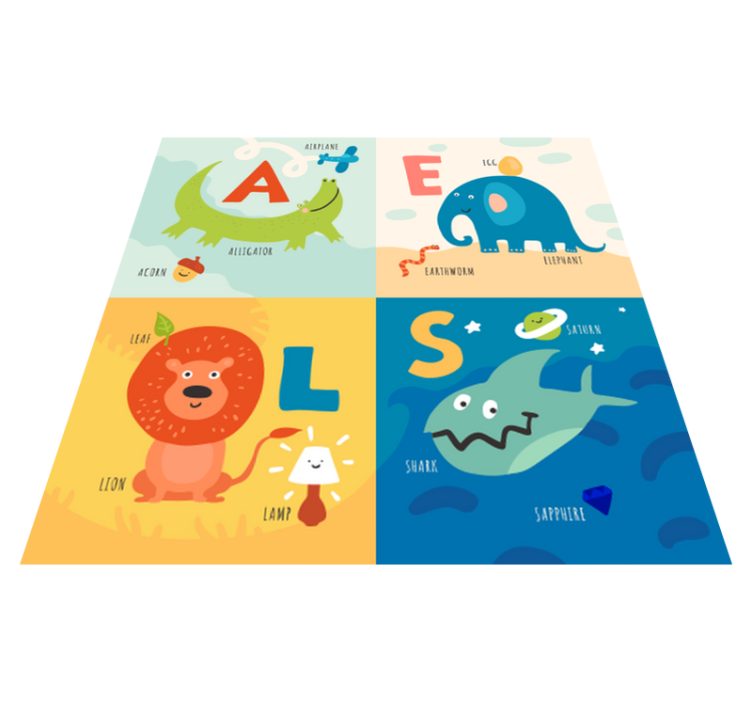 Tapis vinyle alphabet design d'apprentissage alphabet - TenStickers